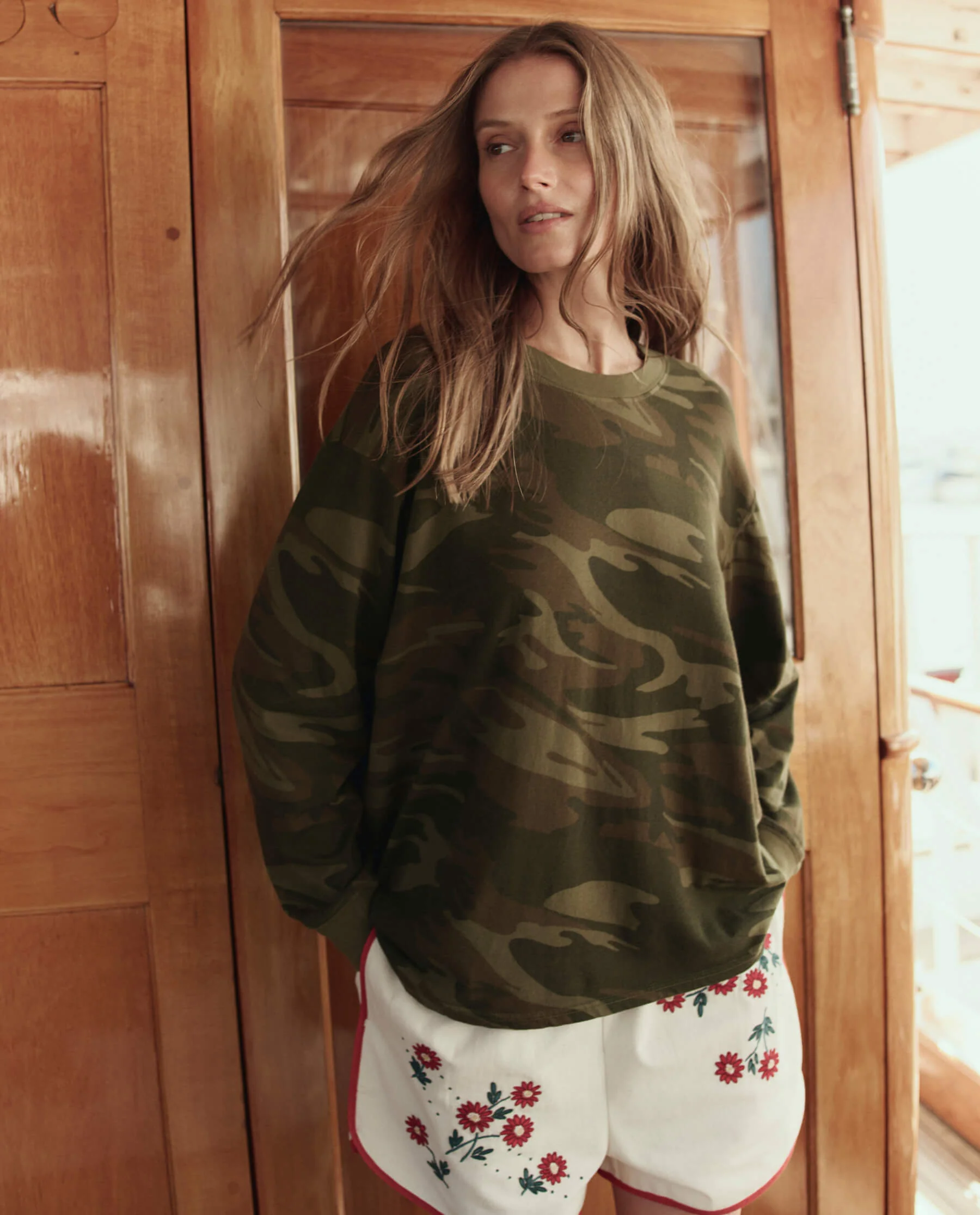The Long Sleeve Relaxed Crew. -- Deep Woods Camo