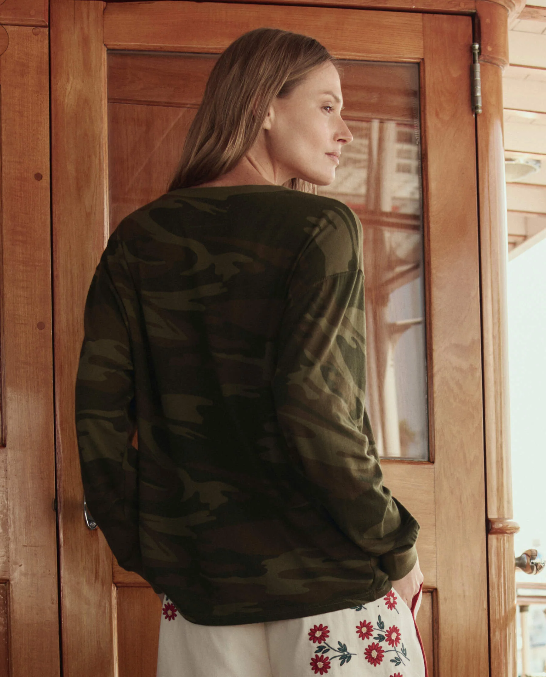 The Long Sleeve Relaxed Crew. -- Deep Woods Camo