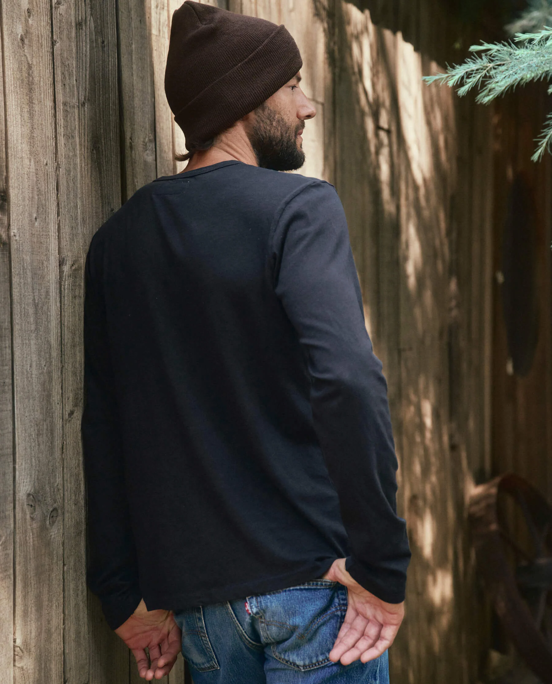 708-the-men-s-slim-henley.-almost-black-2.webp The Men's Slim Henley. -- Almost Black