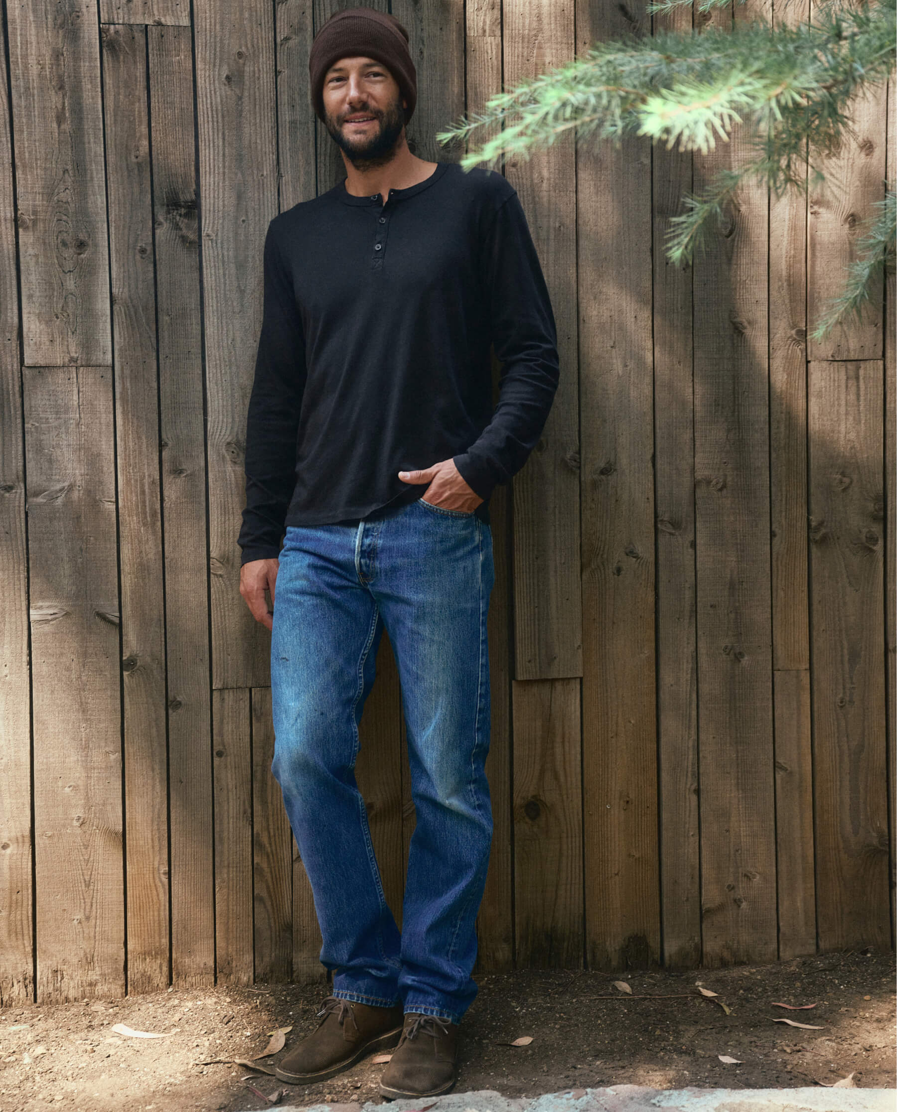 708-the-men-s-slim-henley.-almost-black-5.jpg The Men's Slim Henley. -- Almost Black