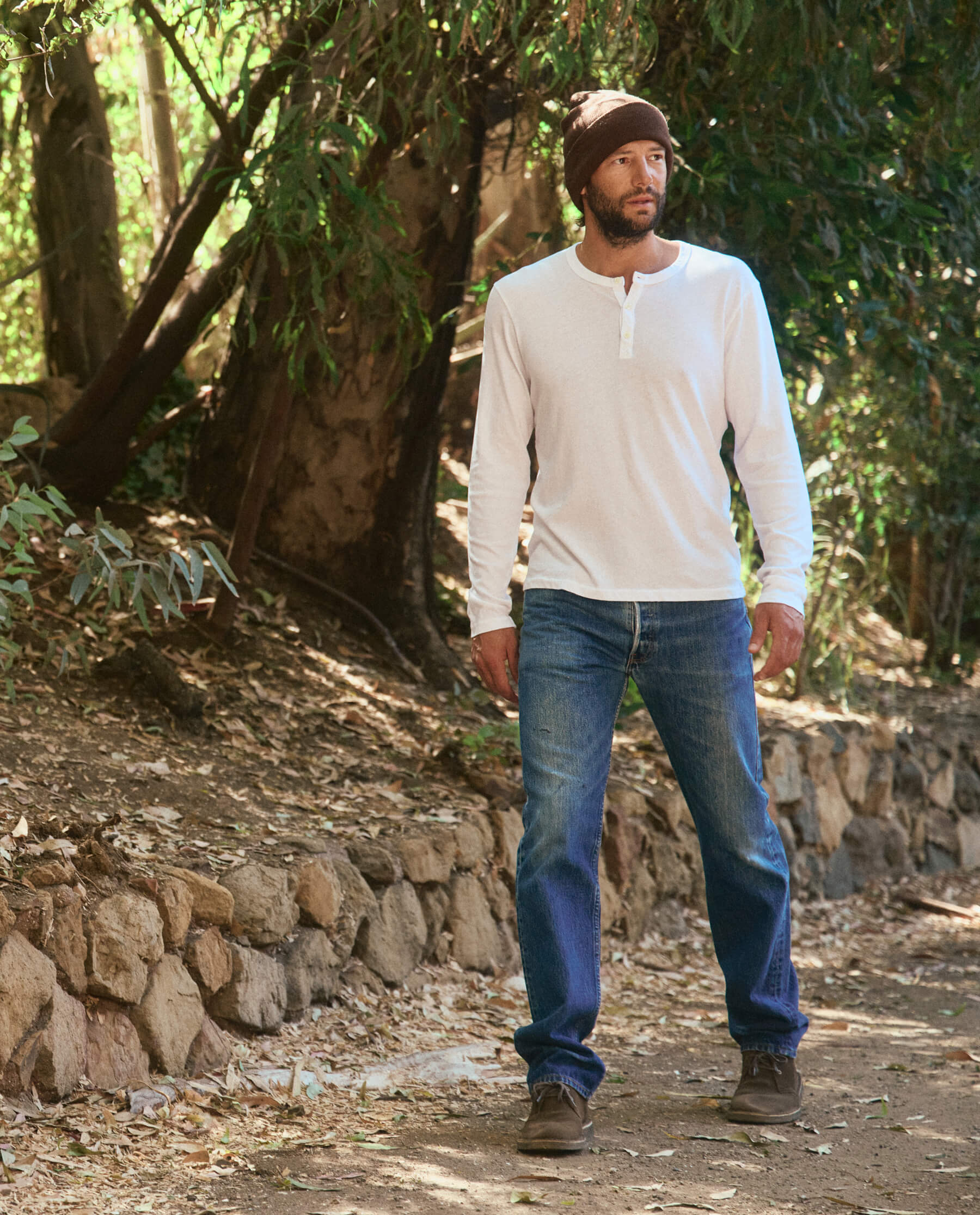714-the-men-s-slim-henley.-true-white-2.jpg The Men's Slim Henley. -- True White