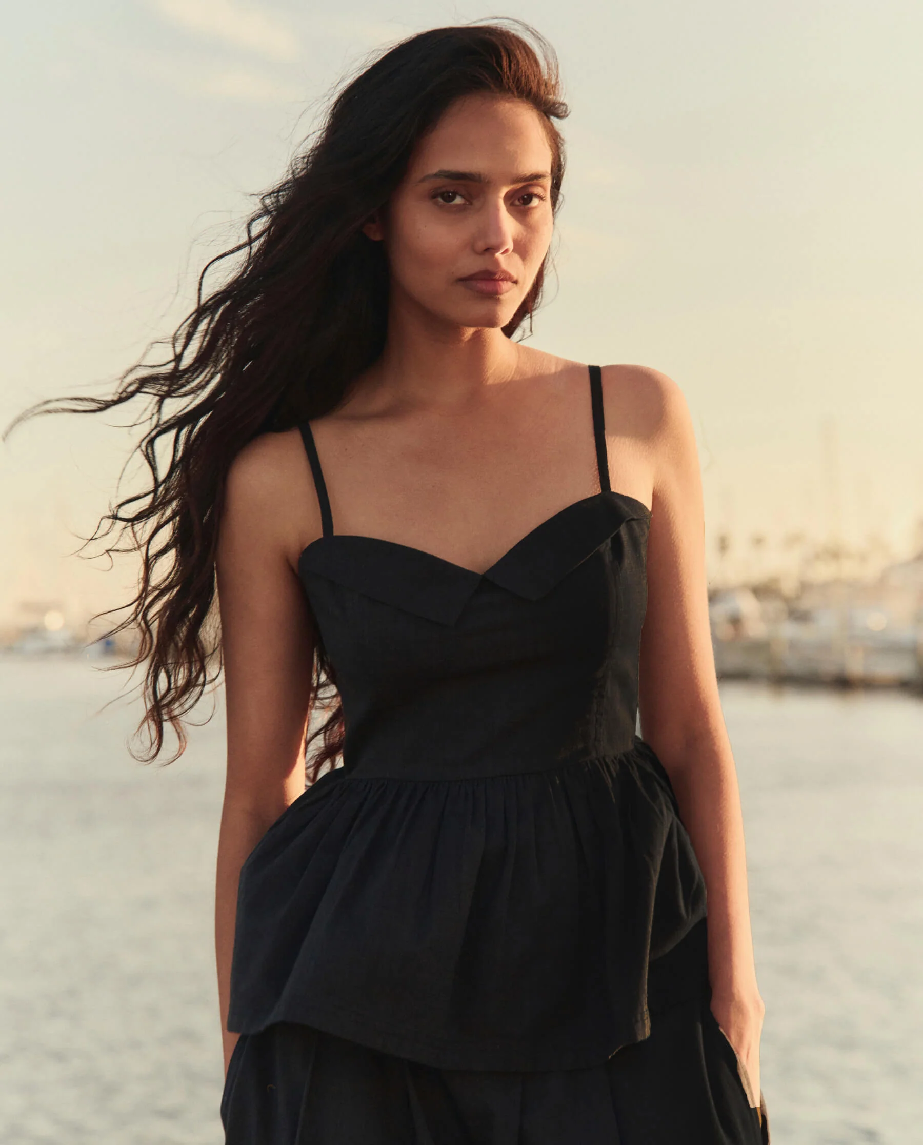 The Textured Verse Top. -- Black
