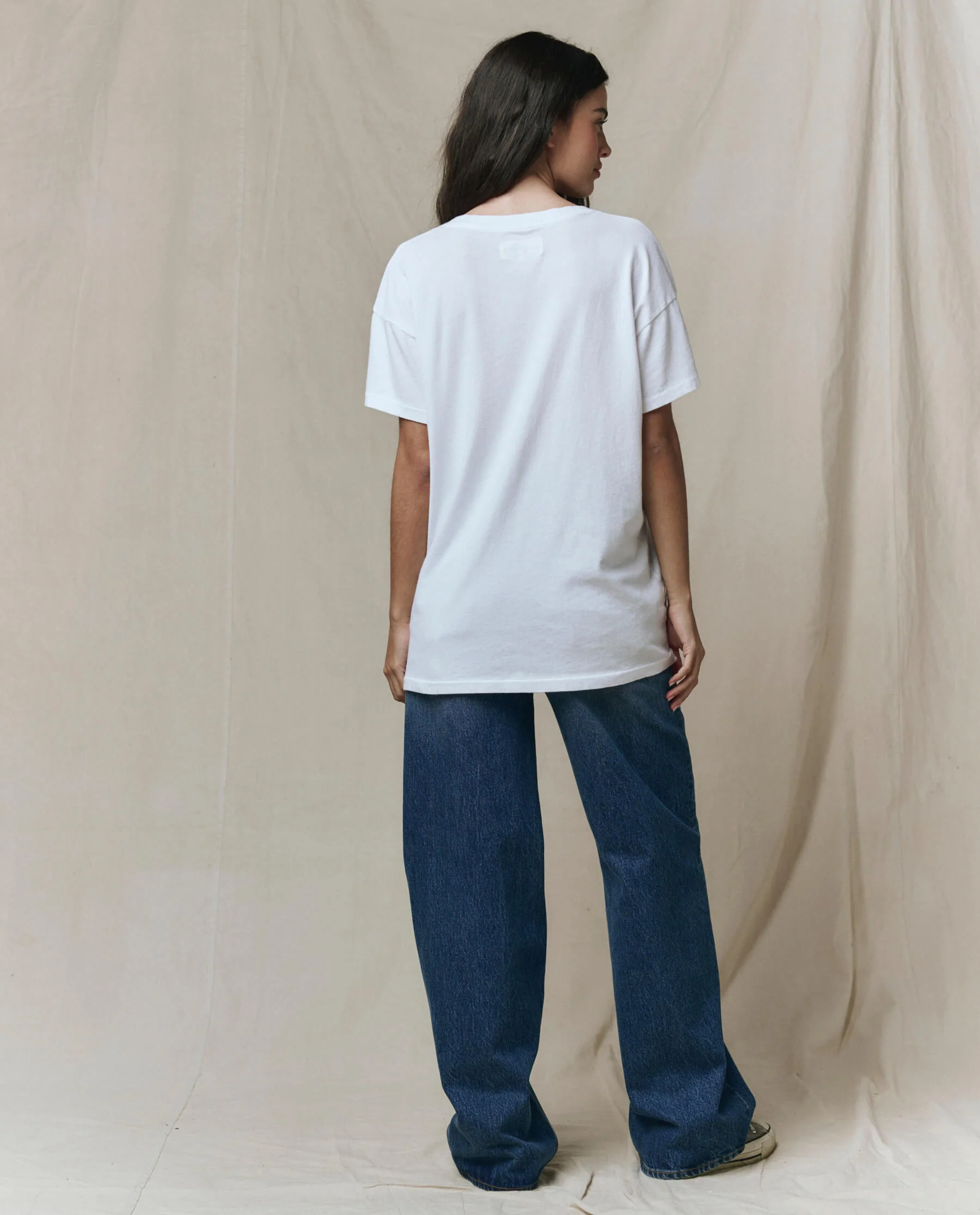 The Slouchy V-Neck Tee. -- True White