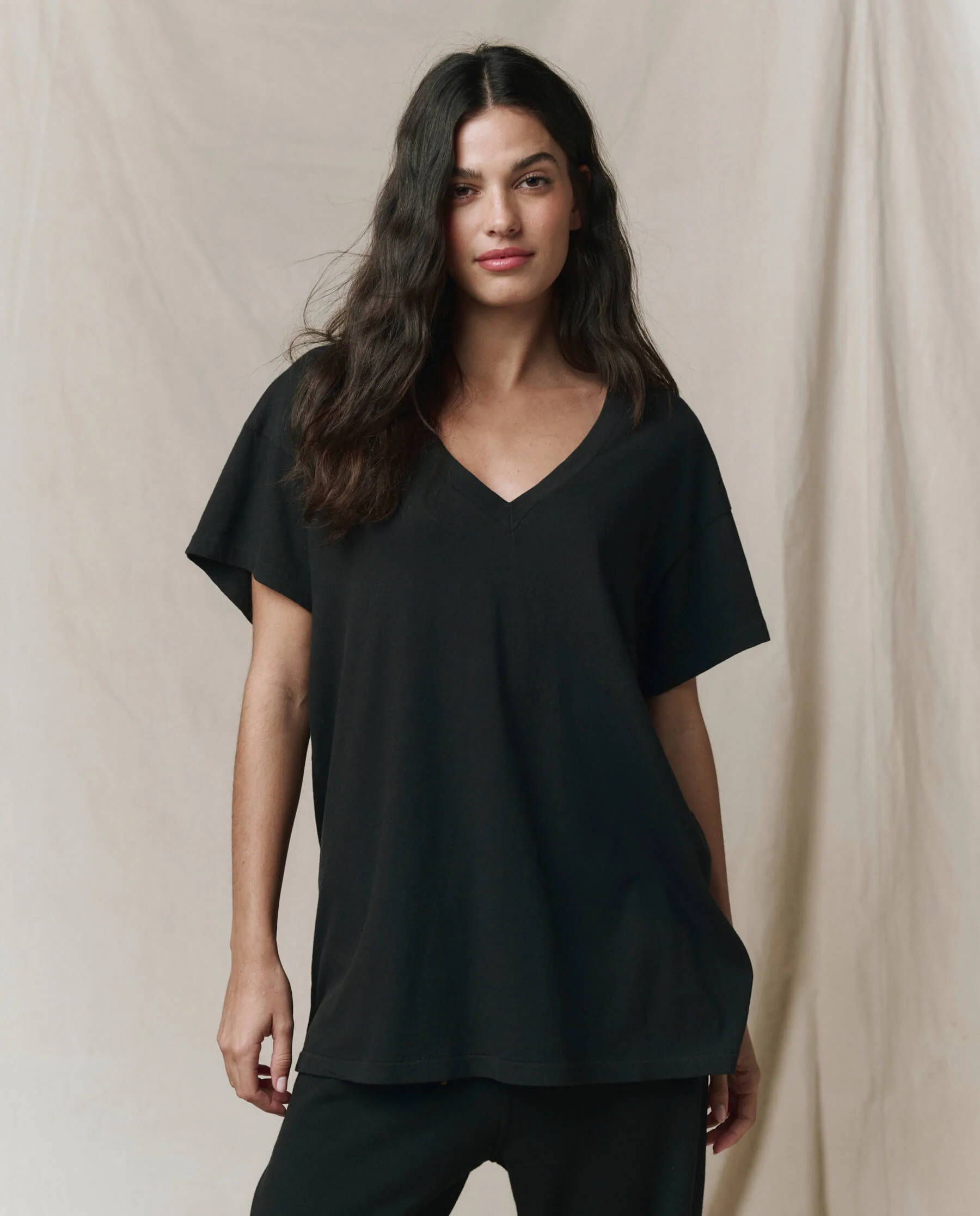 725-the-slouchy-v-neck-tee.-almost-black-1.webp The Slouchy V-Neck Tee. -- Almost Black