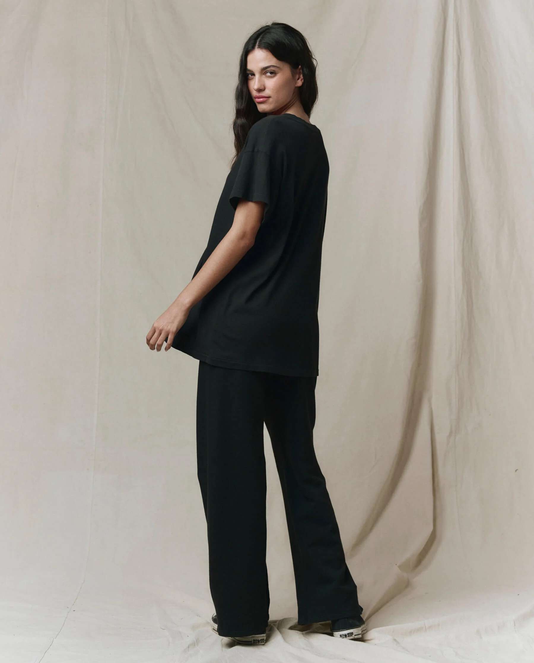 The Slouchy V-Neck Tee. -- Almost Black