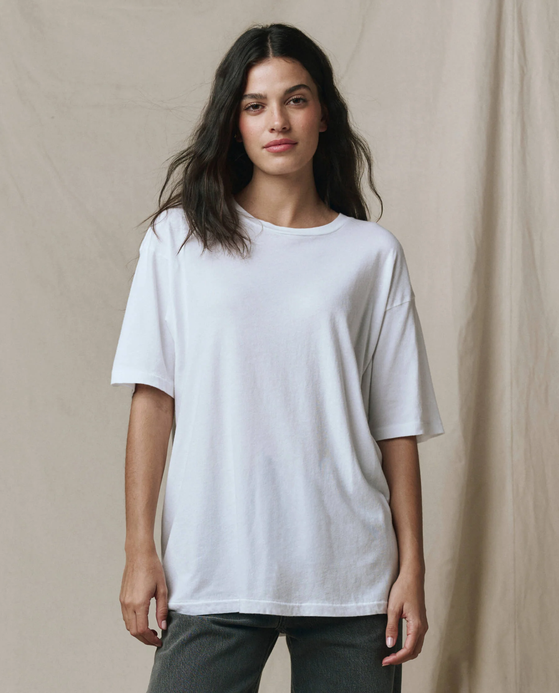 The Slouchy Crew Tee. -- True White