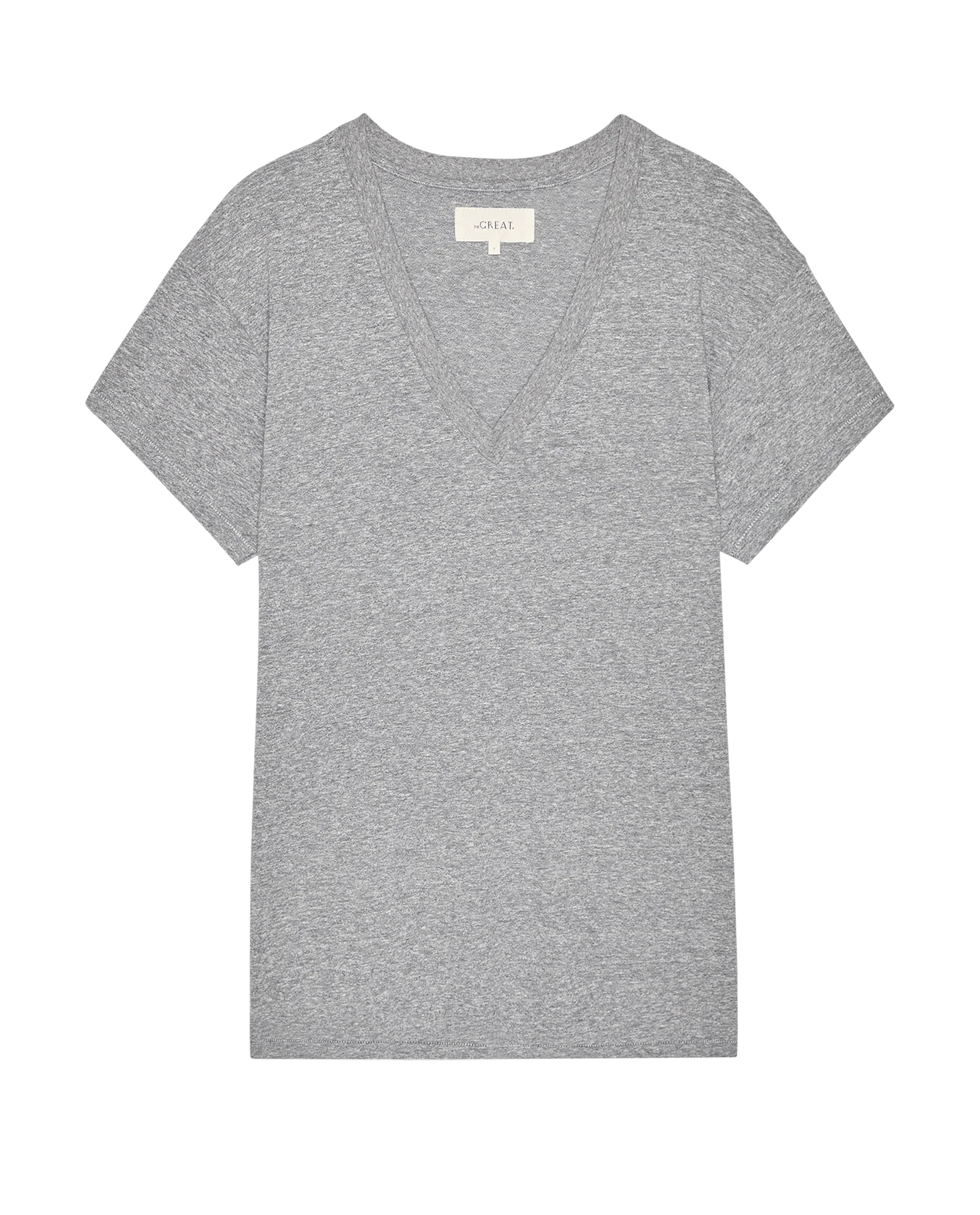 The Slouchy V-Neck Tee. -- Heather Grey