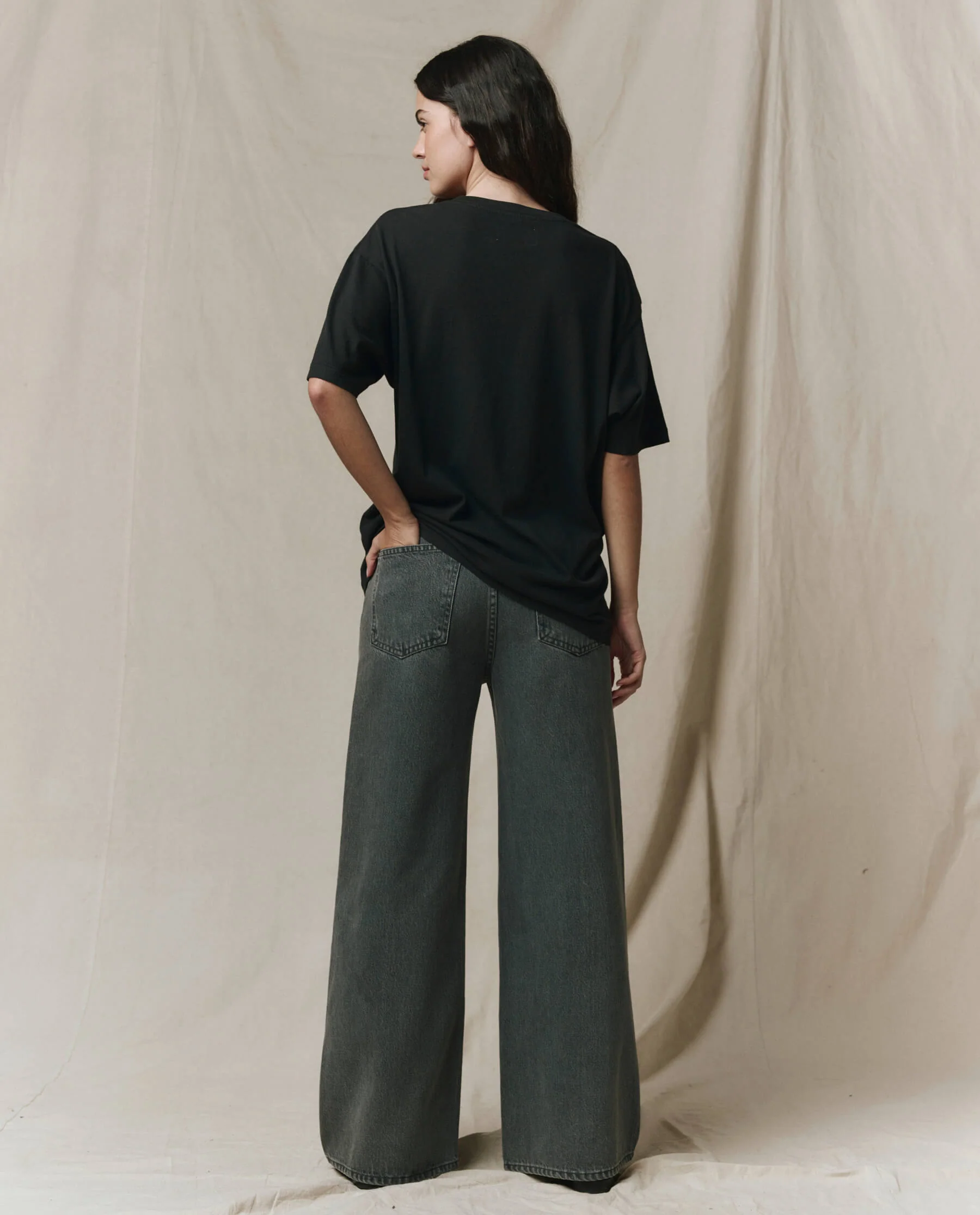 The Slouchy Crew Tee. -- Almost Black