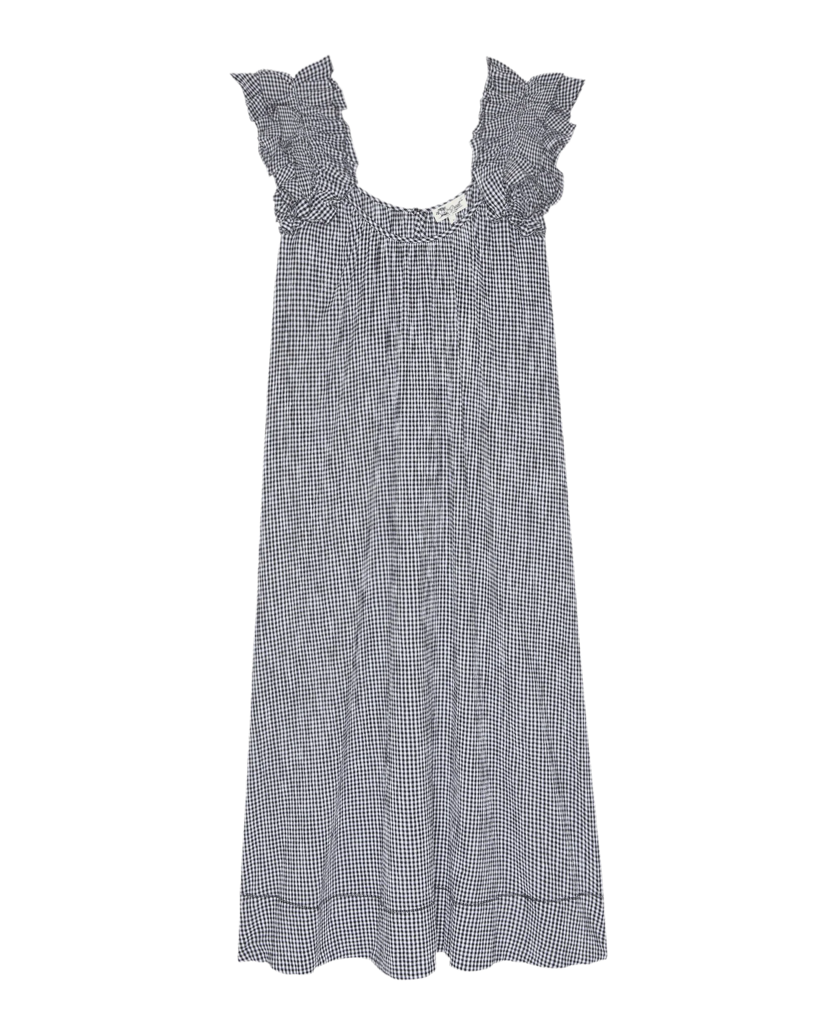 The Ruffle Coverup. -- Black And Cream Check