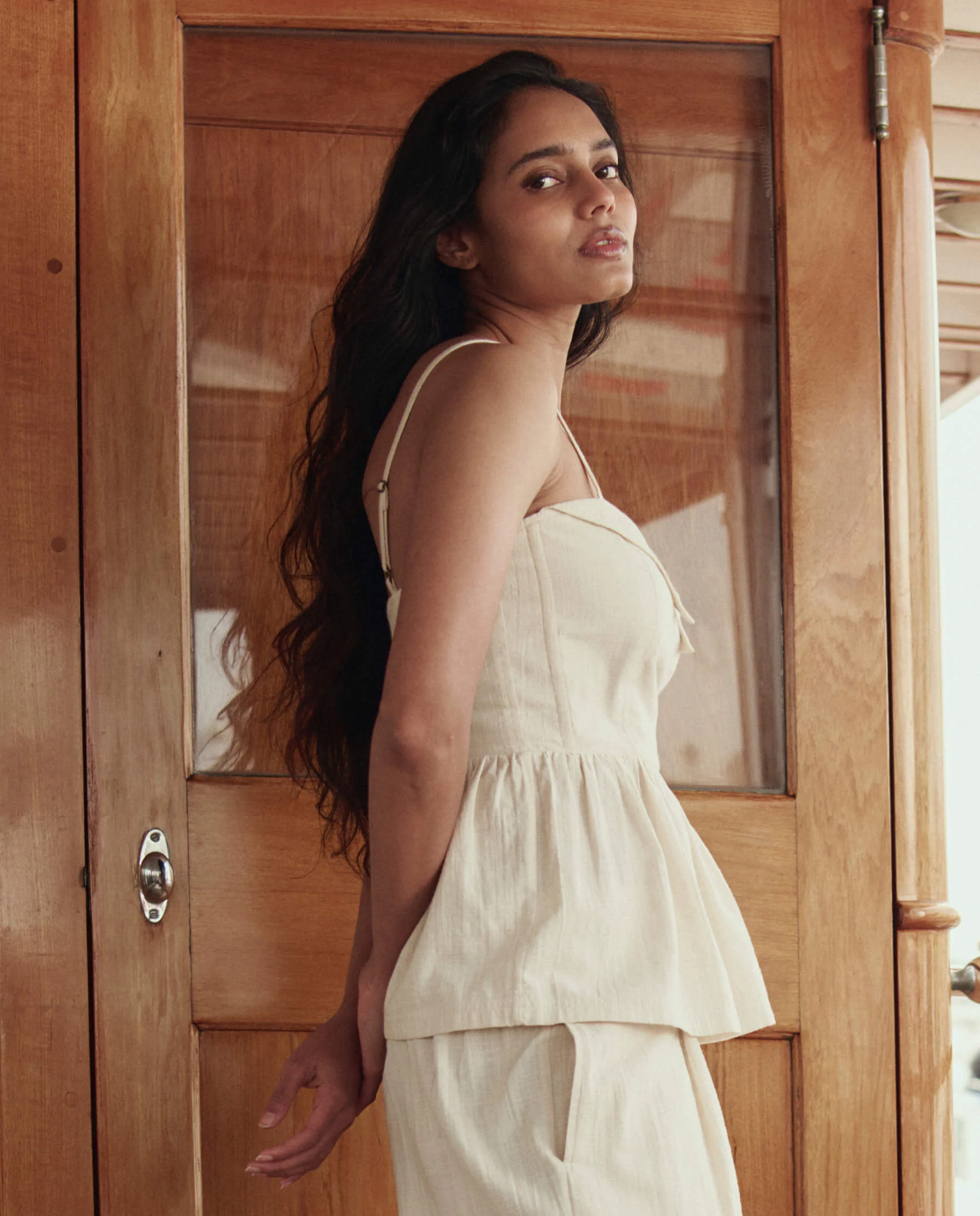 The Textured Verse Top. -- Natural