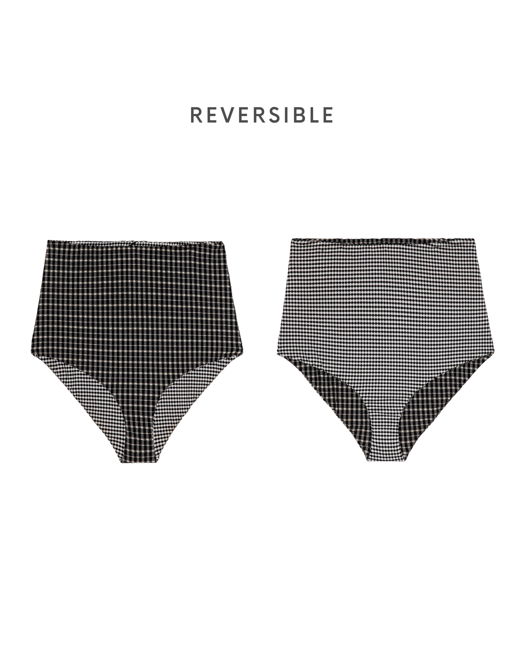 The Reversible High Rise Covered Brief. -- Black And Cream Check