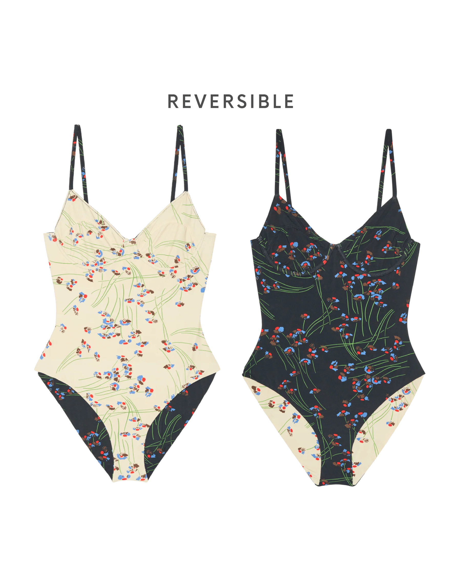 The Reversible Underwire One Piece. -- Windblown Bouquet