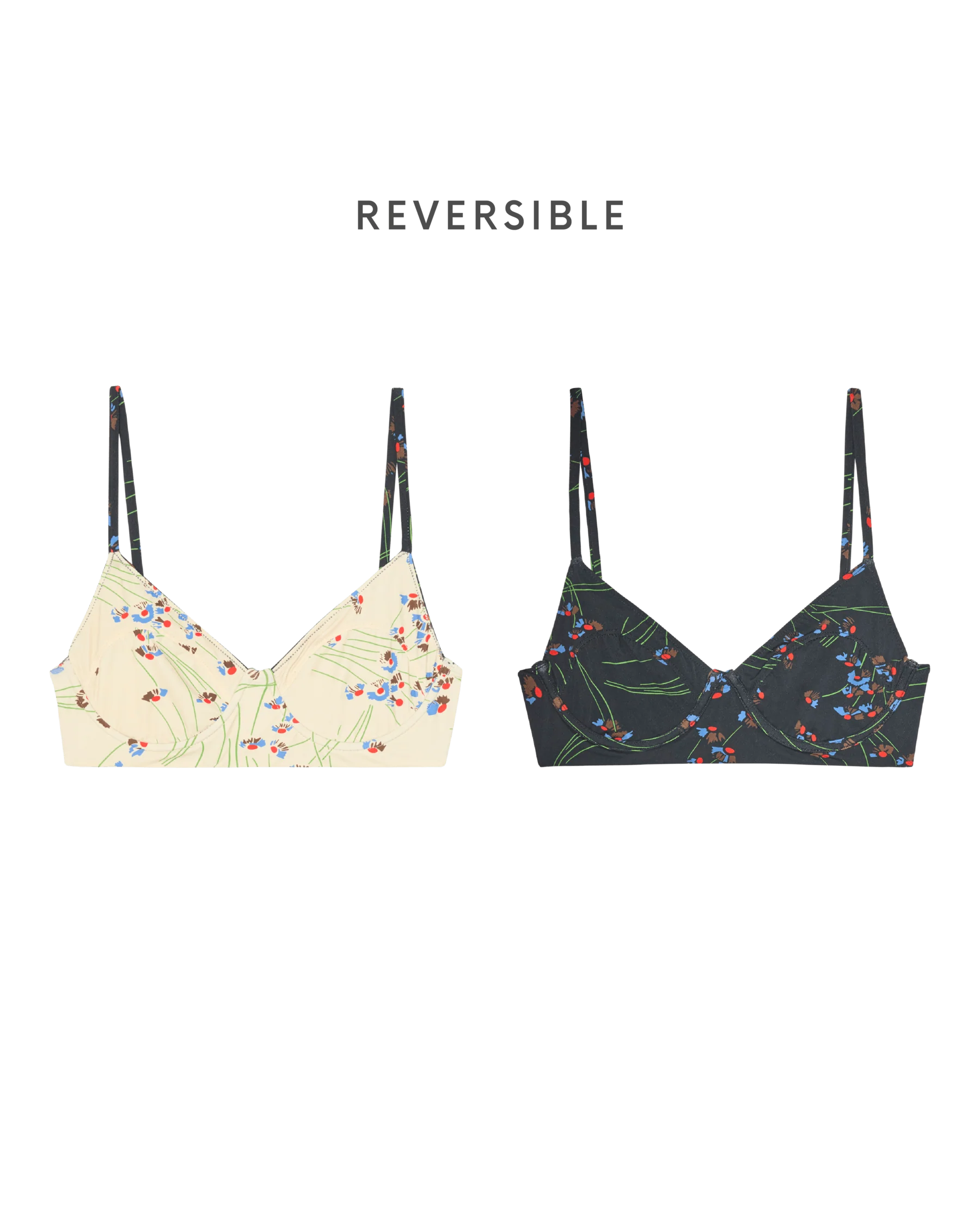 The Reversible Underwire Bikini Top. -- Windblown Bouquet