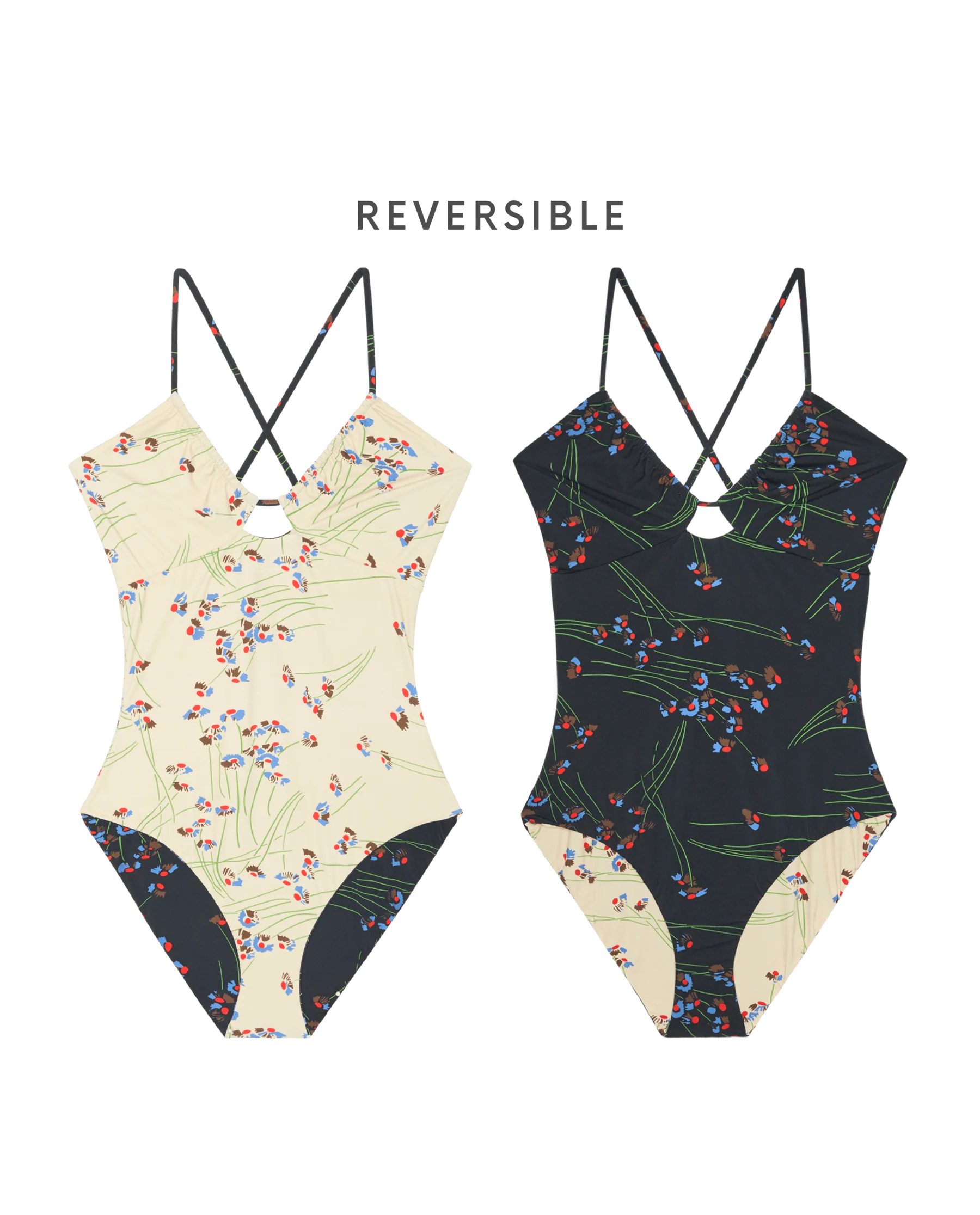 The Reversible Keyhole One Piece. -- Windblown Bouquet