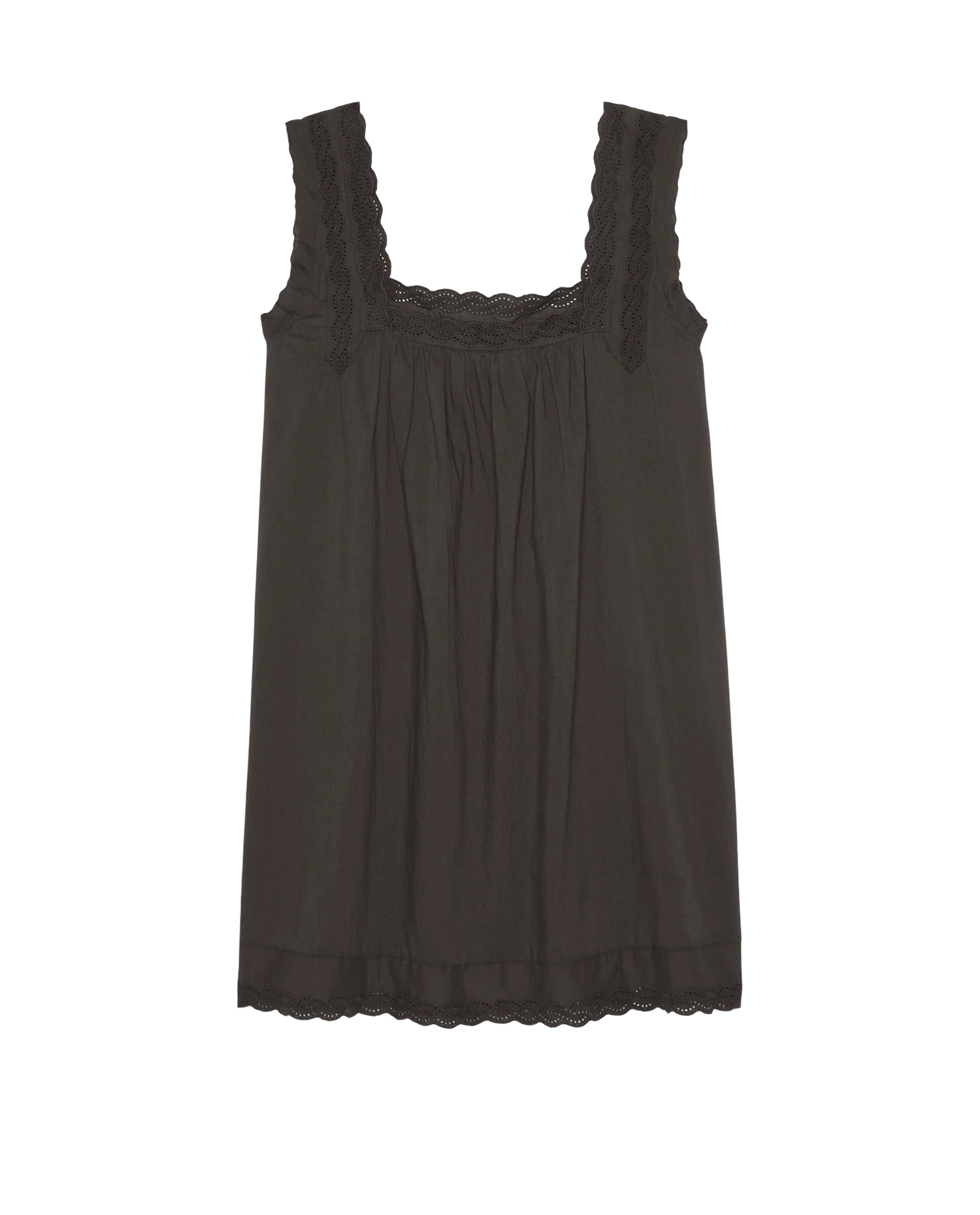 The Eyelet Mini Tank Dress. -- Black