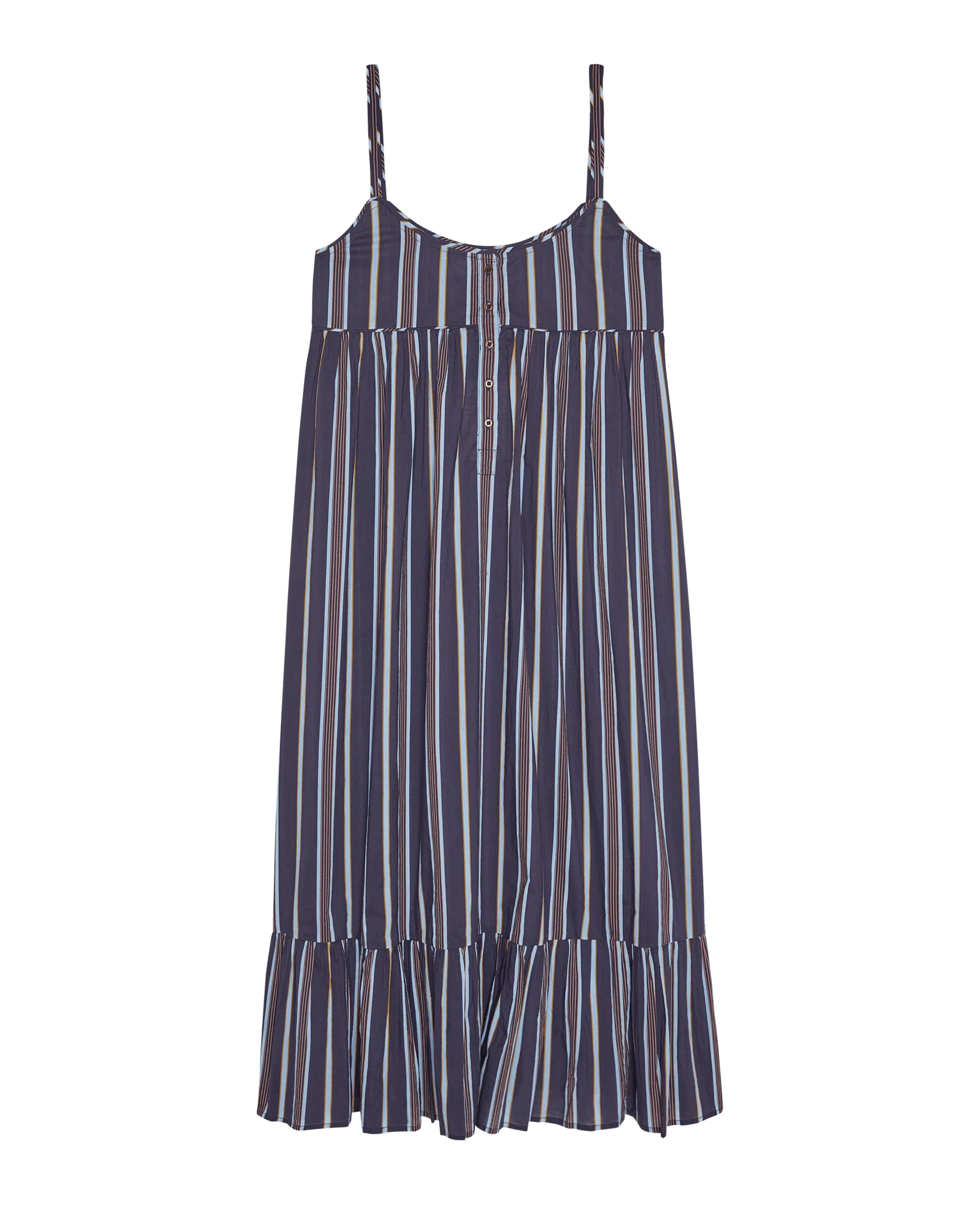 The Ruffle Tank Night Dress. -- Coastline Stripe