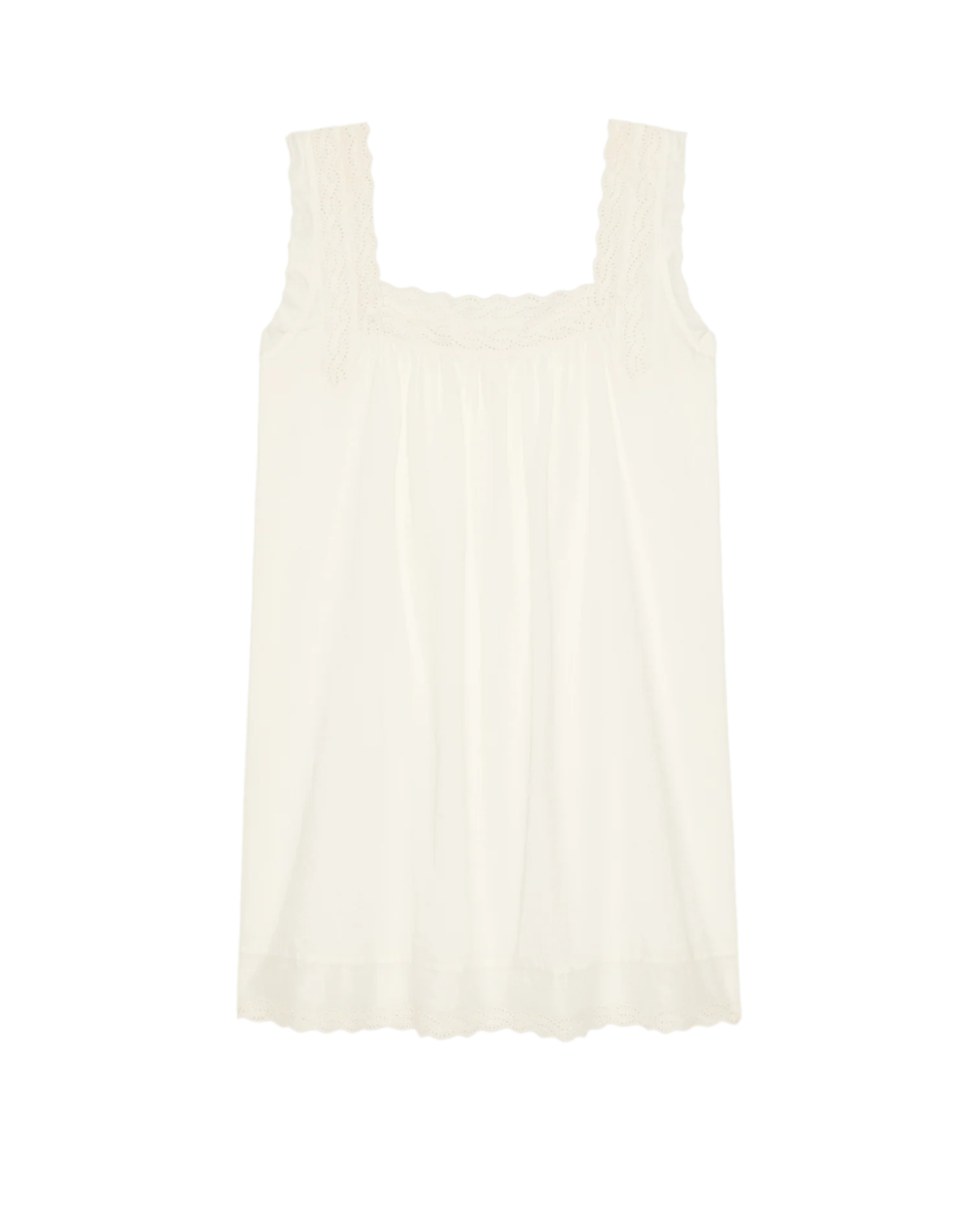 The Eyelet Mini Tank Dress. -- True White