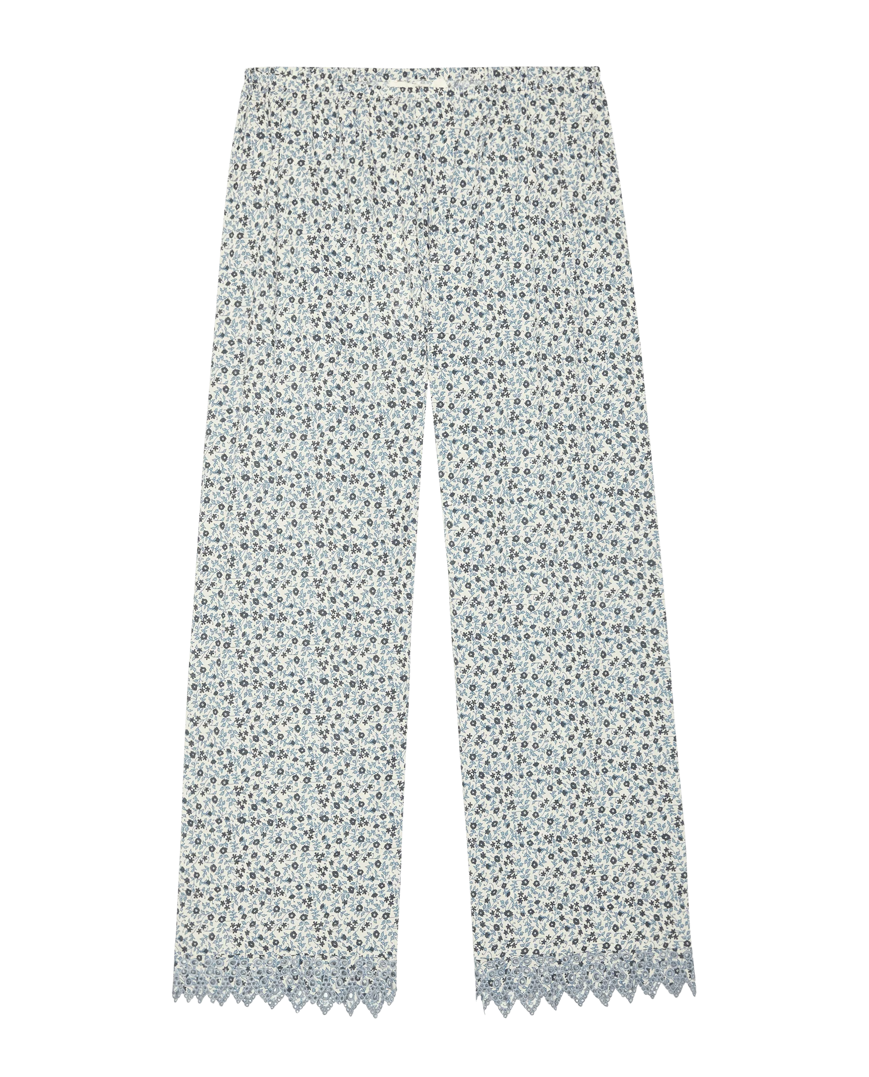 The Eyelet Easy Sleep Pant. -- Bluebell Ditsy