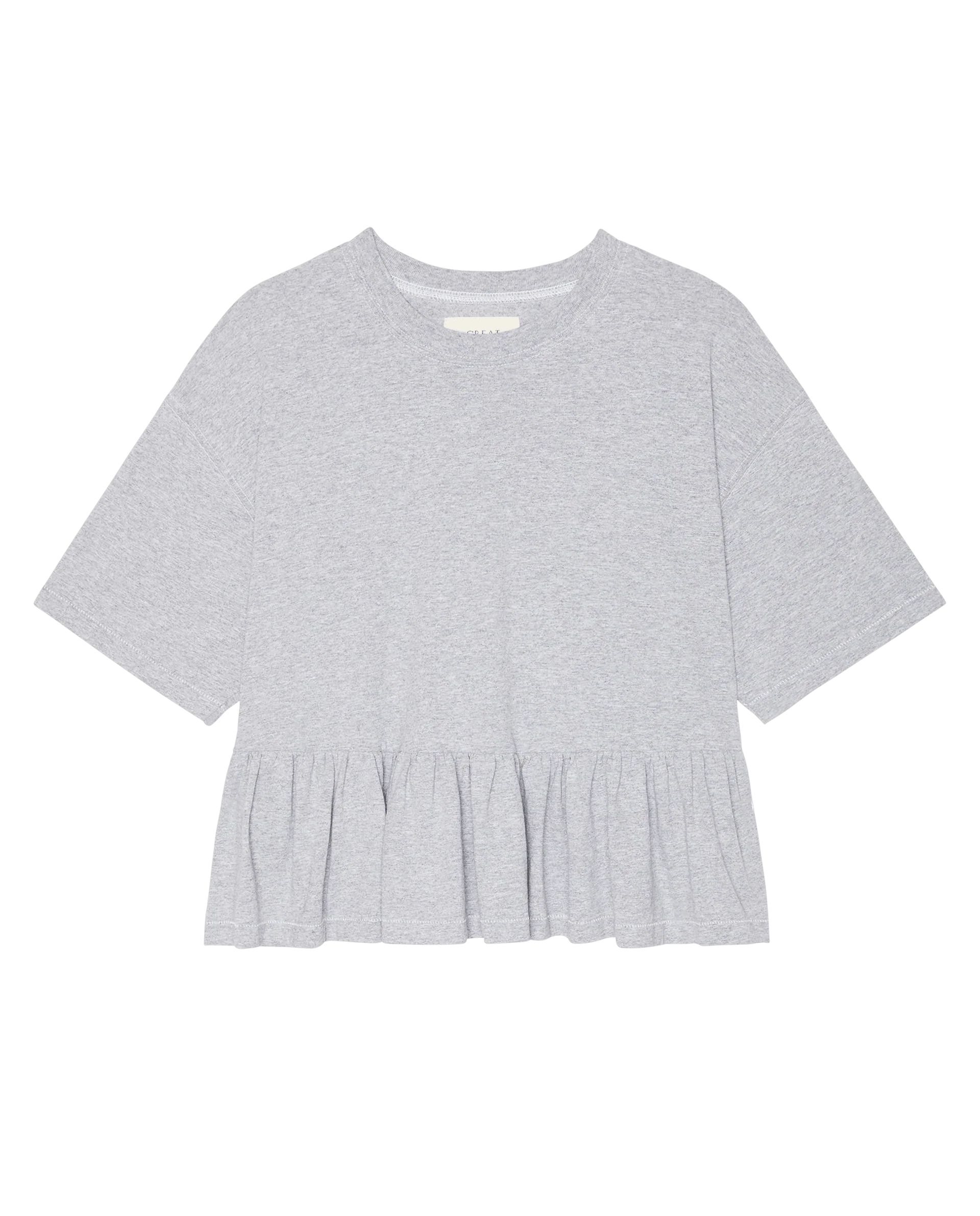 943-the-oversized-ruffle-peplum-tee.-heather-grey-6.webp The Oversized Ruffle Peplum Tee. -- Heather Grey