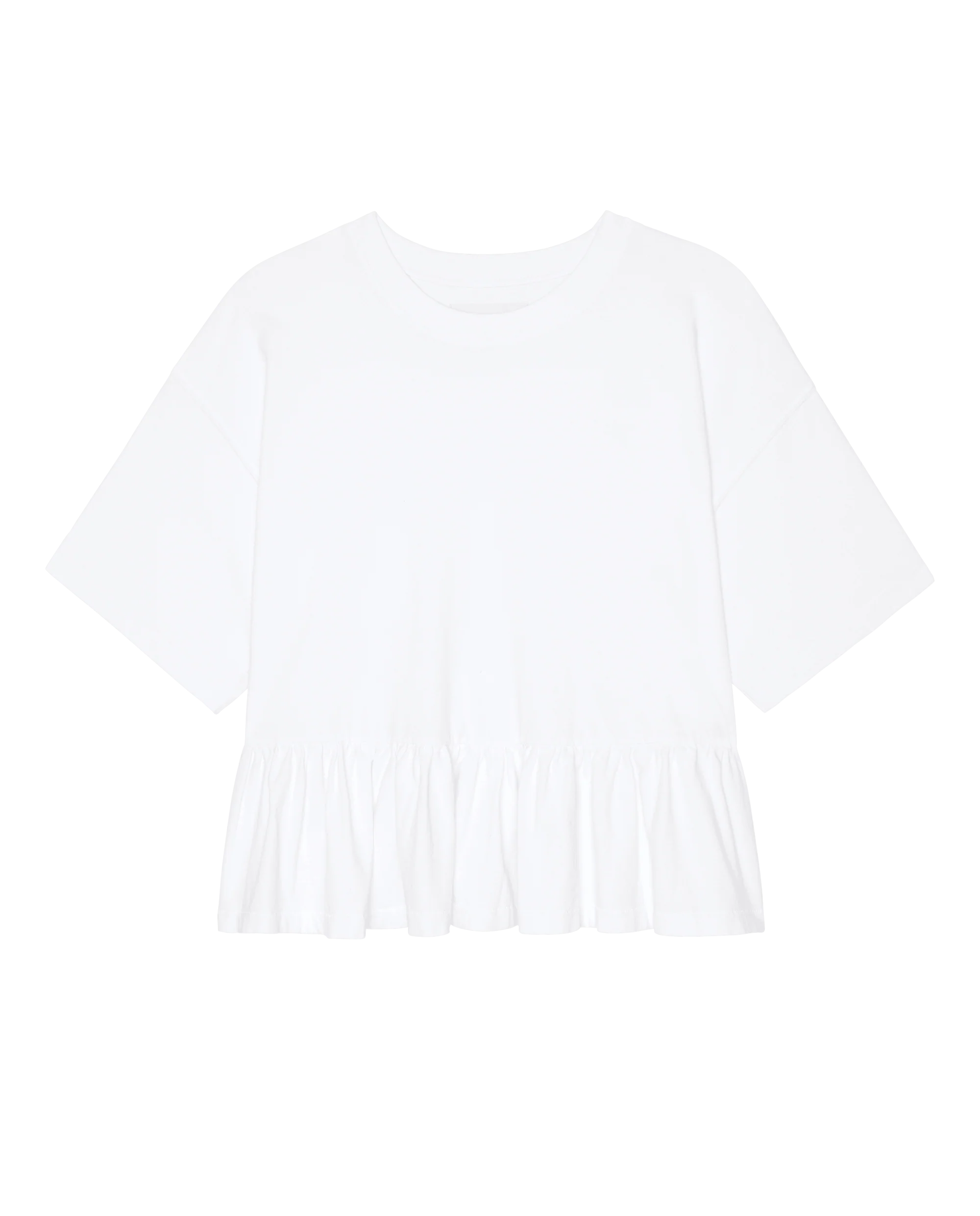 973-the-oversized-ruffle-peplum-tee.-true-white-6.webp The Oversized Ruffle Peplum Tee. -- True White